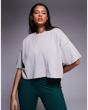 4505 Curve Icon Heavyweight Cotton Cropped T-shirt With Quick Dry Finish - White