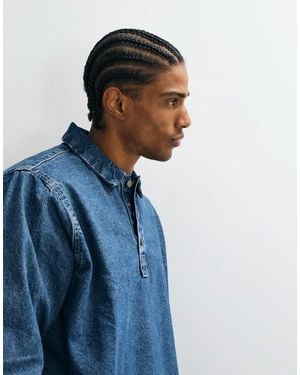 ASOS Long Sleeved Oversized Denim Shirt - Blue