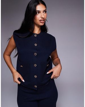 River Island Knit Detailing Vest - Blue