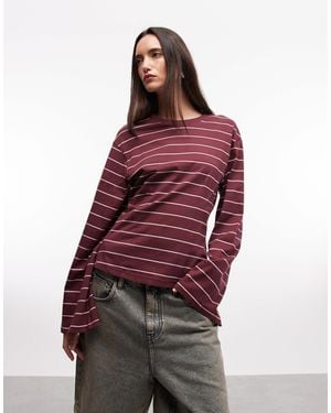 Monki Cinched Waist Long Sleeve Structured Jersey Top