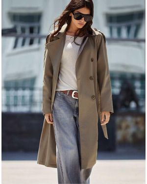 Pull&Bear Klassieke Trenchcoat - Blauw