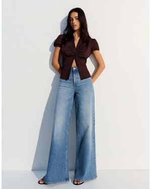 Bershka – weit geschnittene jeans - Blau