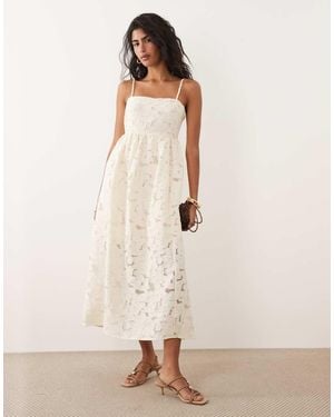 Jdy Lace Detail Midi Dress - Natural