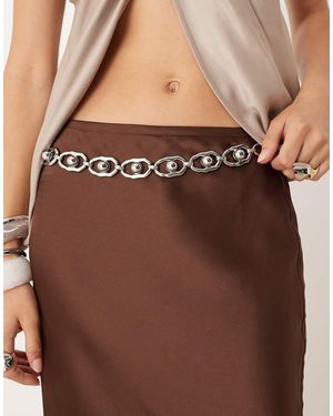 ASOS Waist And Hip Ball Chain Belt - Brown