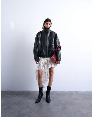 TOPSHOP Frill Detail Midi Skirt - White