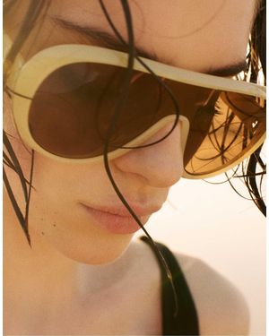 Pull&Bear – pilotensonnenbrille aus kunstharz - Braun