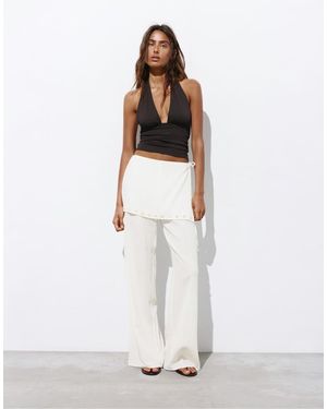 Pull&Bear Soepelvallende Sarongbroek - Wit