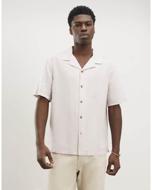 River Island Regular Fit Linen Blend Shirt - Natural
