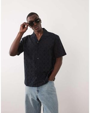 Only & Sons Loose Fit Broderie Shirt - Black
