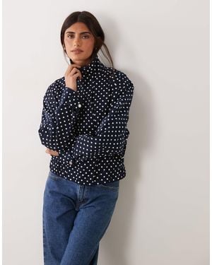 Jdy Funnel Neck Light Jacket - Blue