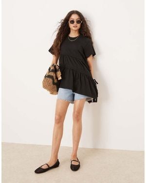ASOS Ruched Detail Tee - Natural