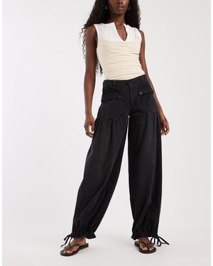 Free People Lotus Jeans With Cuffed Hem - Black