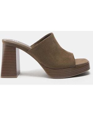 Pull&Bear Platform Mule Heels - Brown