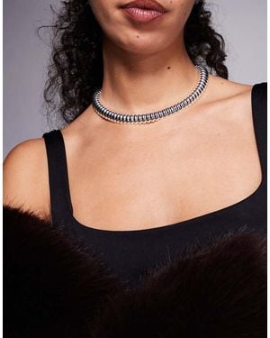 Mango Featuring Kaia Gerber Textured Choker - Black