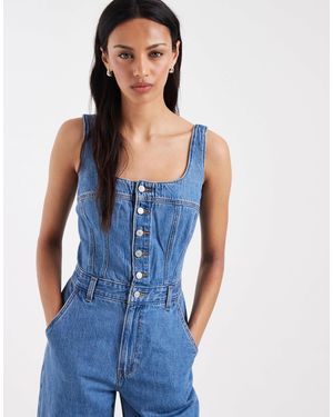 Levi's Audra jeans-overall mit knopfleiste - Blau
