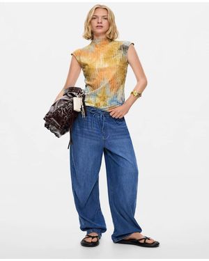 Desigual Elastic Long Denim Trousers - Blue
