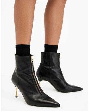 AllSaints Botas Negras Y Latón Cálido Natasha De -Negro