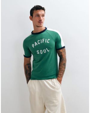 ASOS Muscle-ringer-t-shirt mit used-look-pacific-soul-grafik - Grün