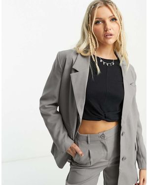 Noisy May Oversized Elegante Dad Blazer - Grijs