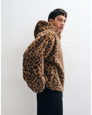 ASOS Gepunktete faux-fur-jacke - Braun