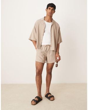 ASOS Co-Ord Textured Shorts - Natural