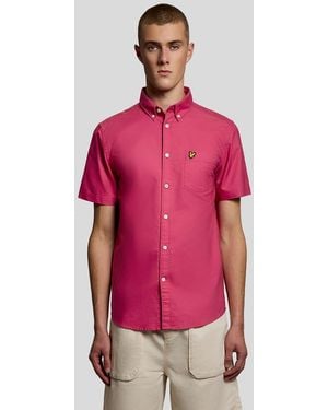 Lyle & Scott Ss Woven Shirts Short Sleeve Oxford Shirt - Red