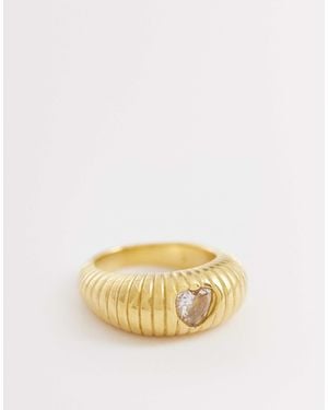 Kaiia Exclusivité - - bague en acier inoxydable à pierre en forme - Neutre