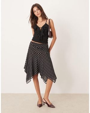 ASOS Mesh Hanky Hem Skirt - Natural