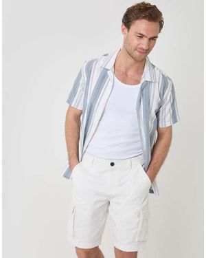 Threadbare Cotton Twill Cargo Shorts - White