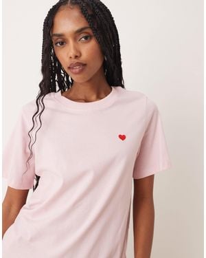 Jdy Heart Print T-shirt - Pink