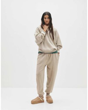 Pull&Bear Seam Detail Tracksuit Bottoms - Natural