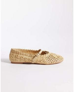 Public Desire Whirl Woven Ballet Flats - Natural
