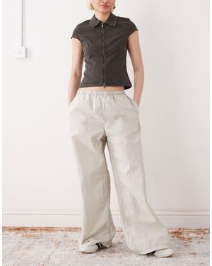 Weekday Ripstop Oversized Drawstring Pants - Natural