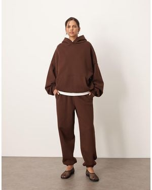 ARRANGE Oversized Premium Heavy Weight Cuffed jogger - Brown