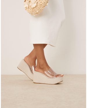 ASOS Tess Mule Wedges - Natural