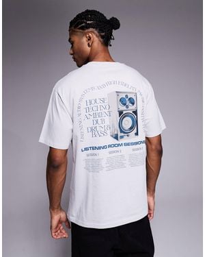 ASOS Oversized T-shirt With Music Graphic - White
