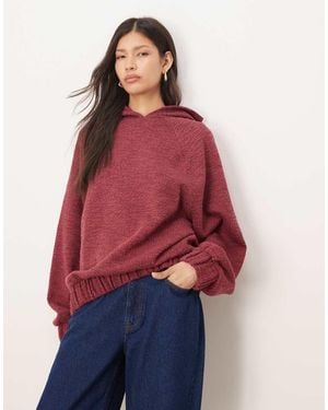 ASOS Hoodie With Tie Hem Detail - Red