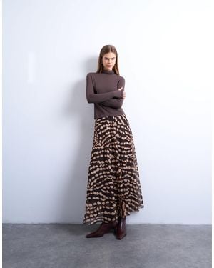 TOPSHOP Chiffon Full Maxi Skirt - Multicolor