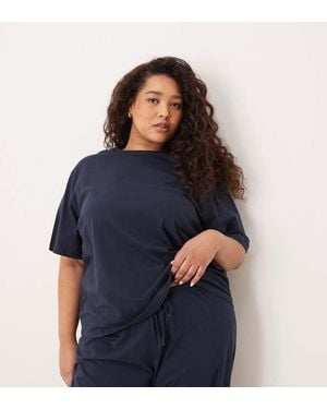 ASOS Asos Design Curve Mix & Match Cotton Oversized Pyjama Tee - Blue