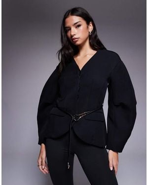 River Island Cocoon Sleeve Tailored Blazer - Blue