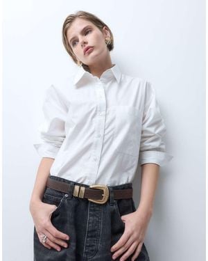ASOS Textured Multi Keeper Belt - White