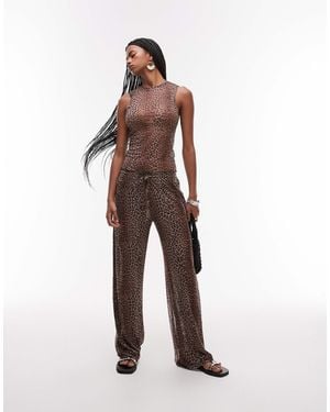It's Now Cool Leopard Print Mesh Trouser Co-Ord - White