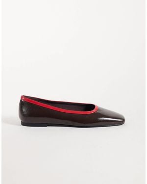 ASOS Layla Square Toe Ballets - White