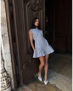 Labelrail X Barbara Ines Fitted Ripstop Button Through Mini Dress - Black