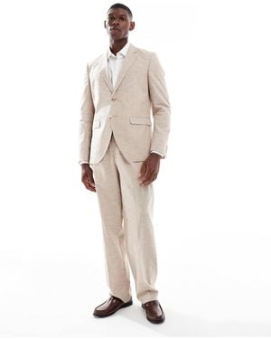 Jack & Jones Premium Relaxed Fit Linen Suit Trouser - White