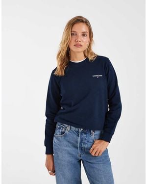 Tommy Hilfiger Cotton Classic Logo Crewneck Sweatshirt - Blue