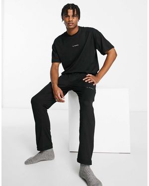 Il Sarto Lounge T-Shirt And Pant Set - Black
