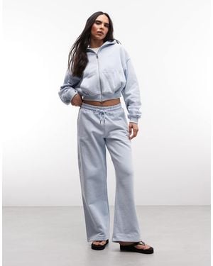 CERNUCCI 100% Cotton Wide Leg Logo Trackies - Blue