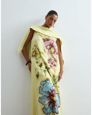 ARRANGE Curve – drapiertes satin-maxikleid - Weiß