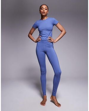 4505 Tall – icon – weiche yoga-und sport-leggings - Blau